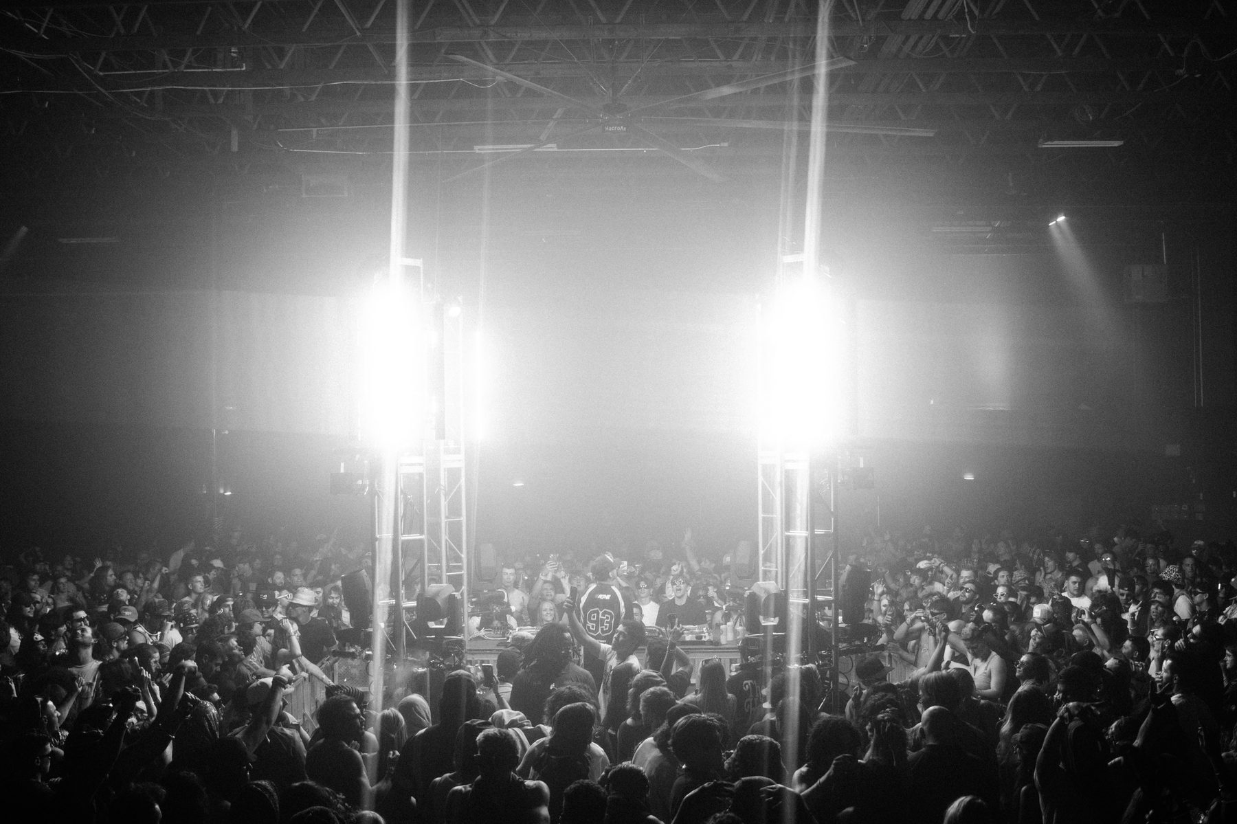 Crowd under laser rig